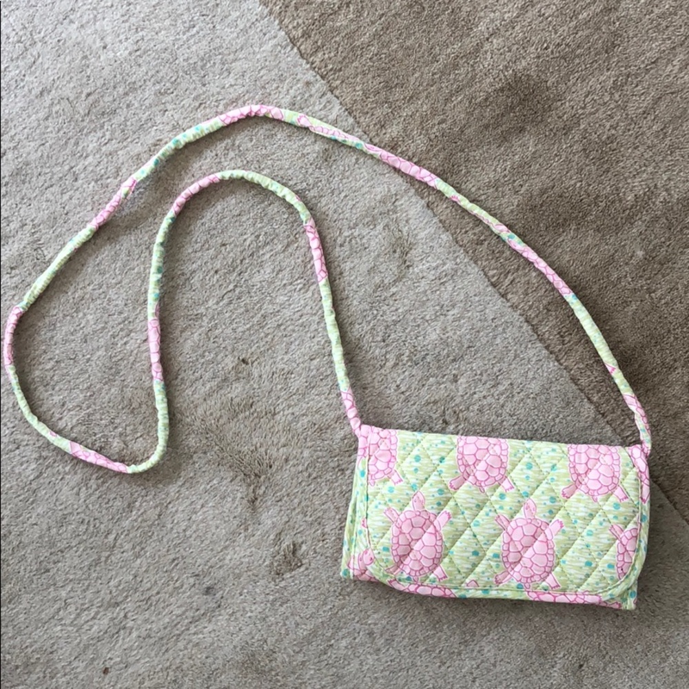 Turtle print cross body clutch